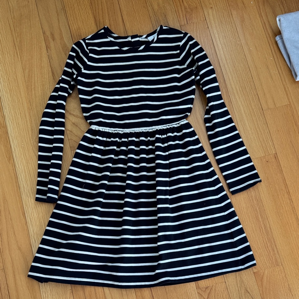 Hanna Andersson Navy and White Striped Kids Dress Never Worn